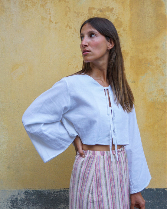 Camisa de linho branca Ispari
